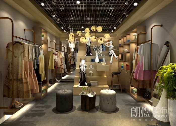女裝店鋪裝修設計-室內(nèi)設計效果圖1