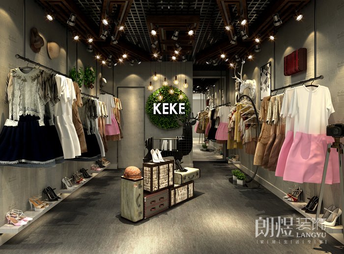 女裝店鋪裝修設計-室內(nèi)設計效果圖3