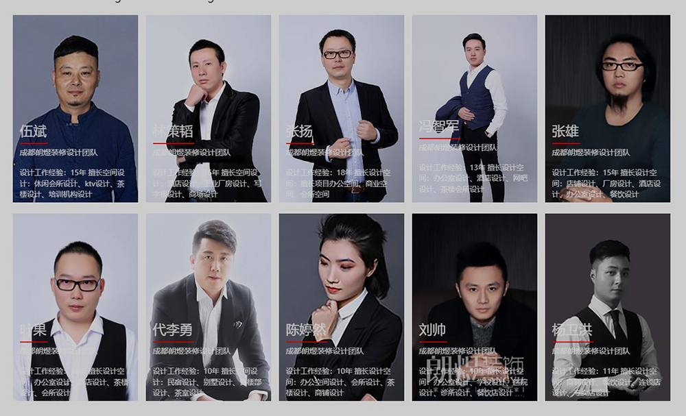 朗煜裝飾十年資深設計團隊工裝設計師